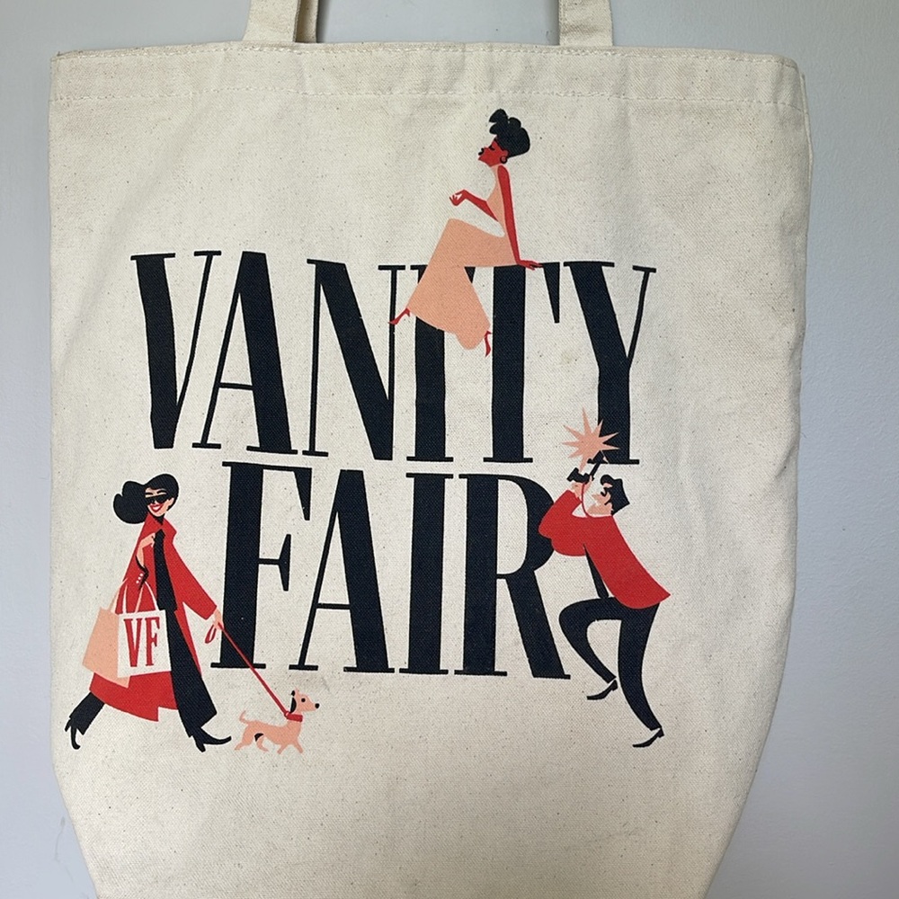 Vanity Fair Canvas Tote Bag vintage style market beach - Picture 2 of 3